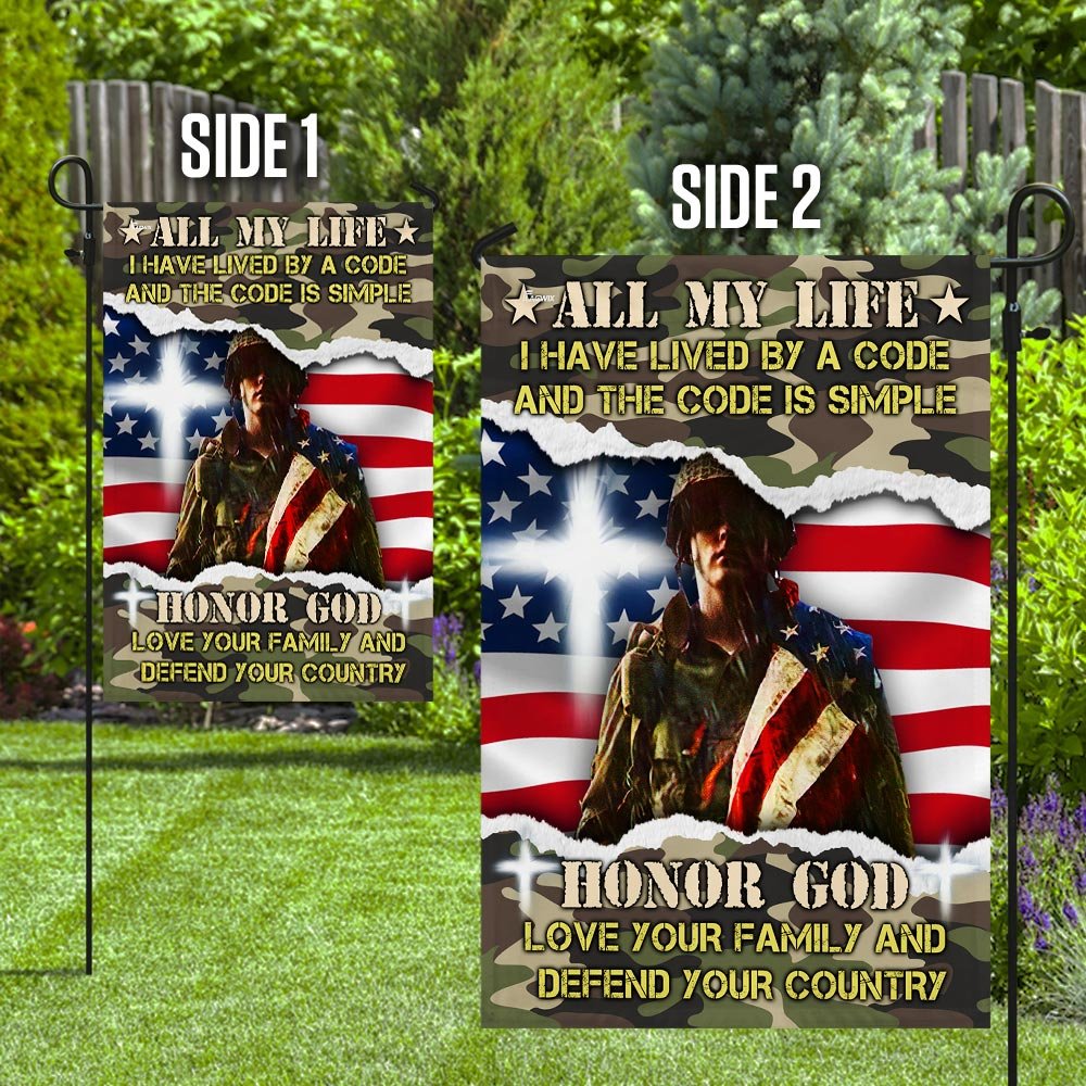 Veteran All My Life I Have Lived By A Code Flag