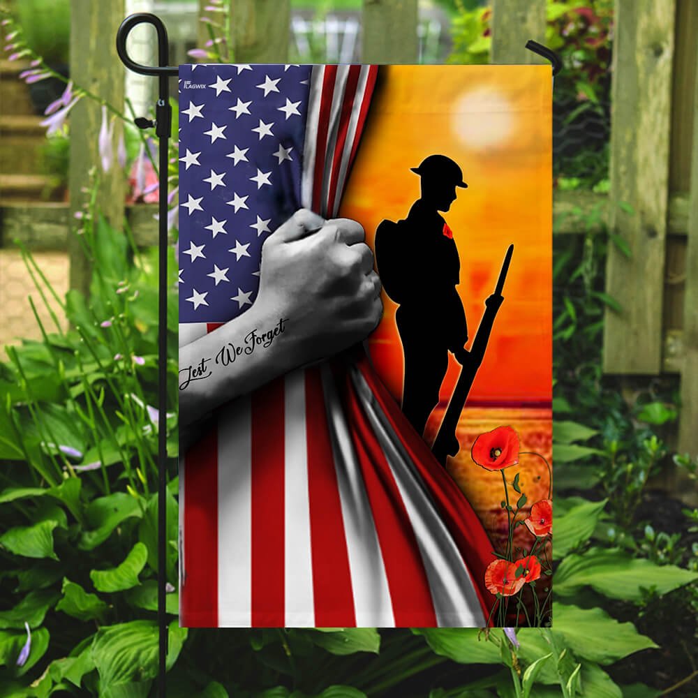 Veteran. Lest We Forget Flag
