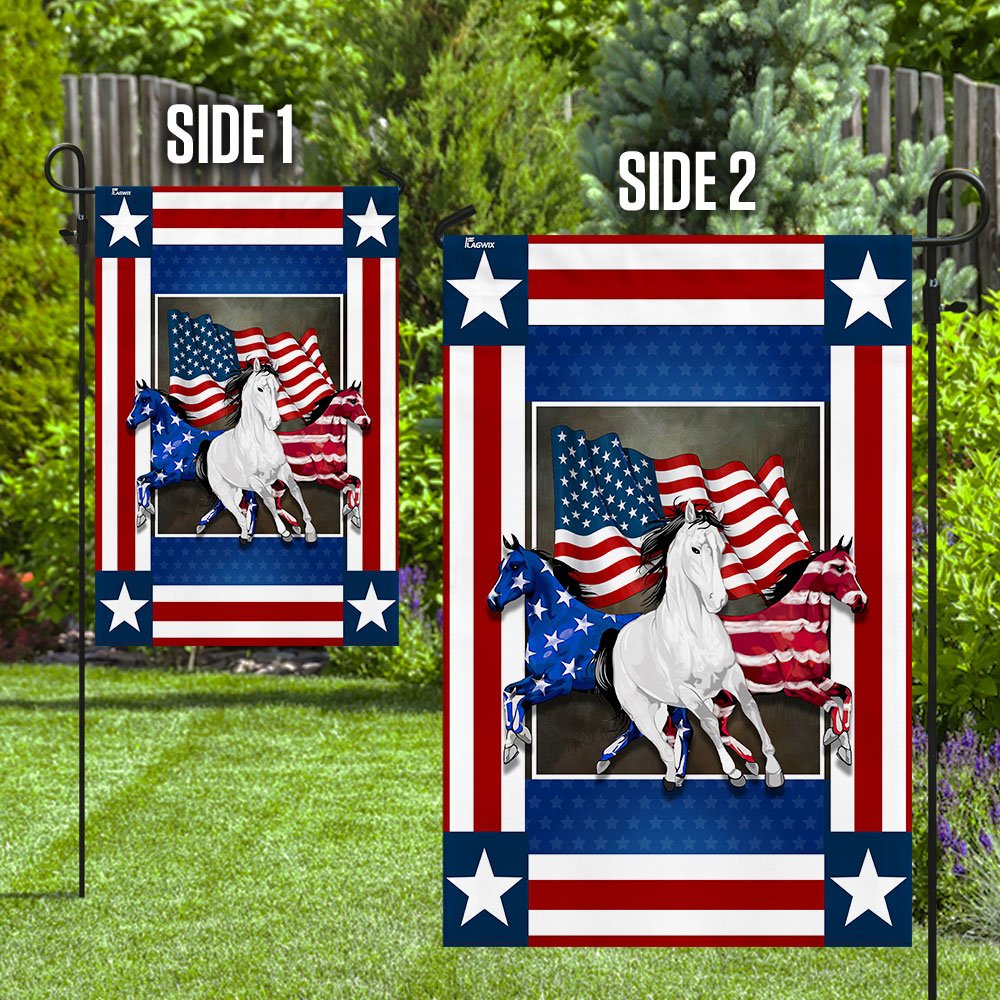 United States Horses Independence Day Flag