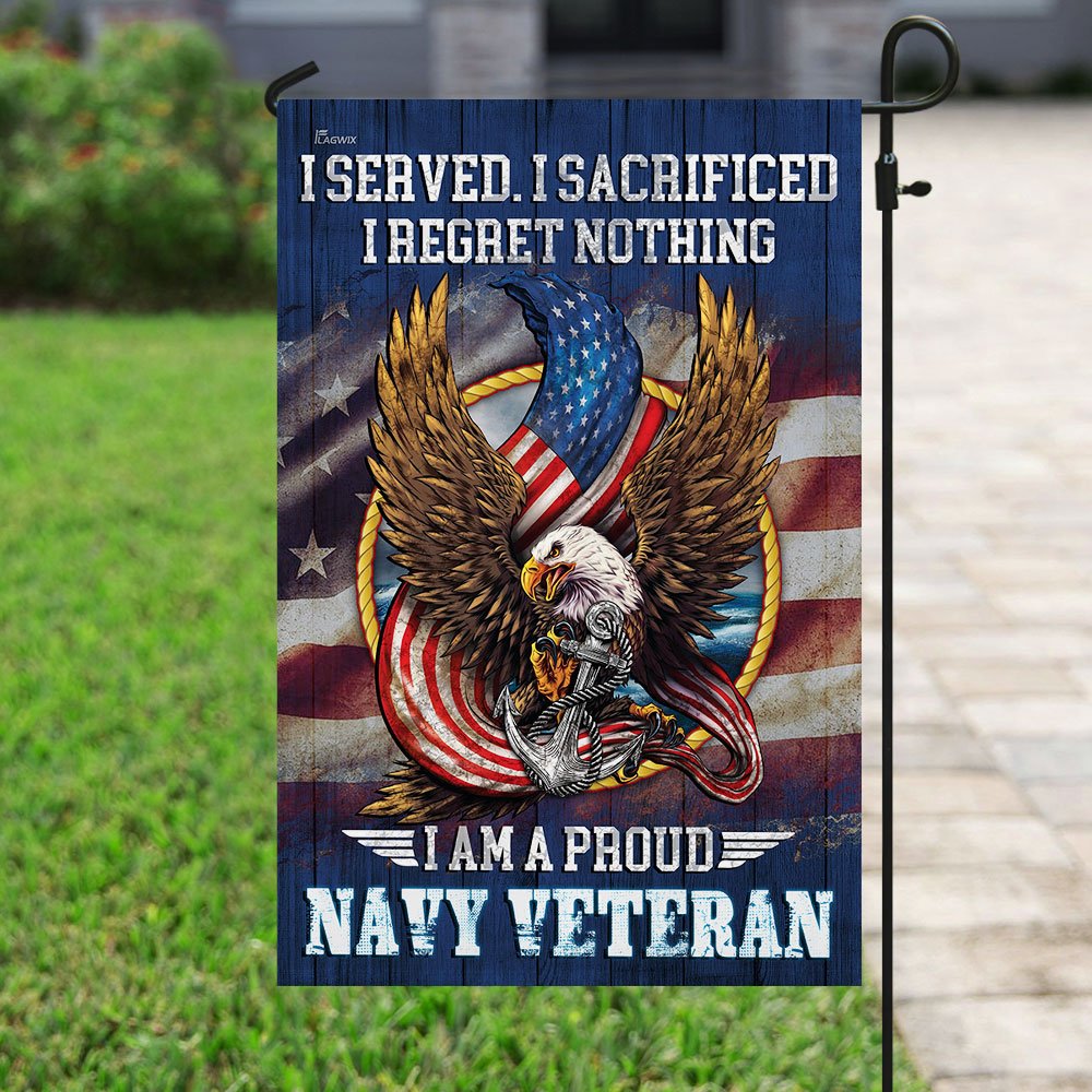 I Am A Proud Navy Veteran Flag