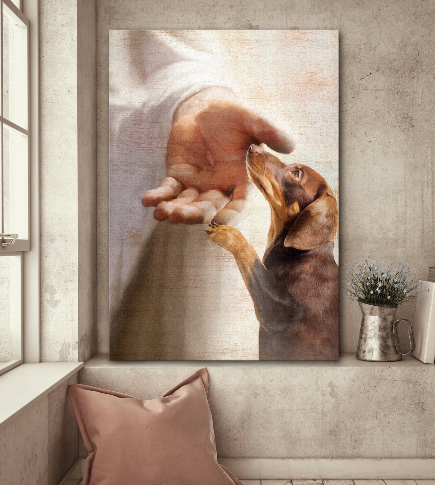 Dachshund Take My Hand Canvas - Gifts for Dog Lover | Puppies Home Room Wall Art - MostSuit