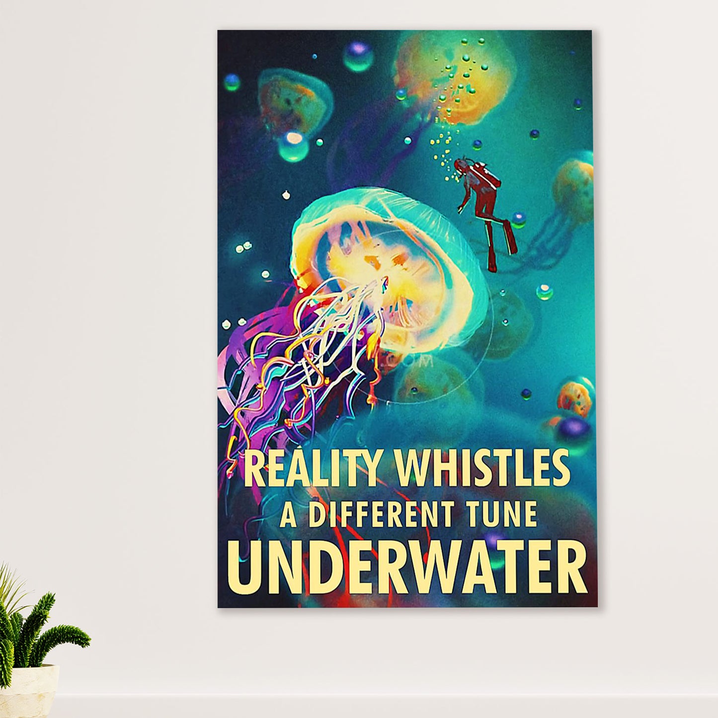 Scuba Diving Poster Prints | Different Tune Underwater | Wall Art Gift for Scuba Diver