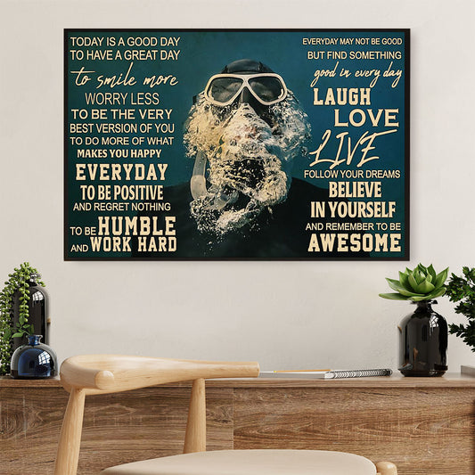 Scuba Diving Canvas Wall Art Prints | Laugh Love Live | Home Décor Gift for Scuba Diver
