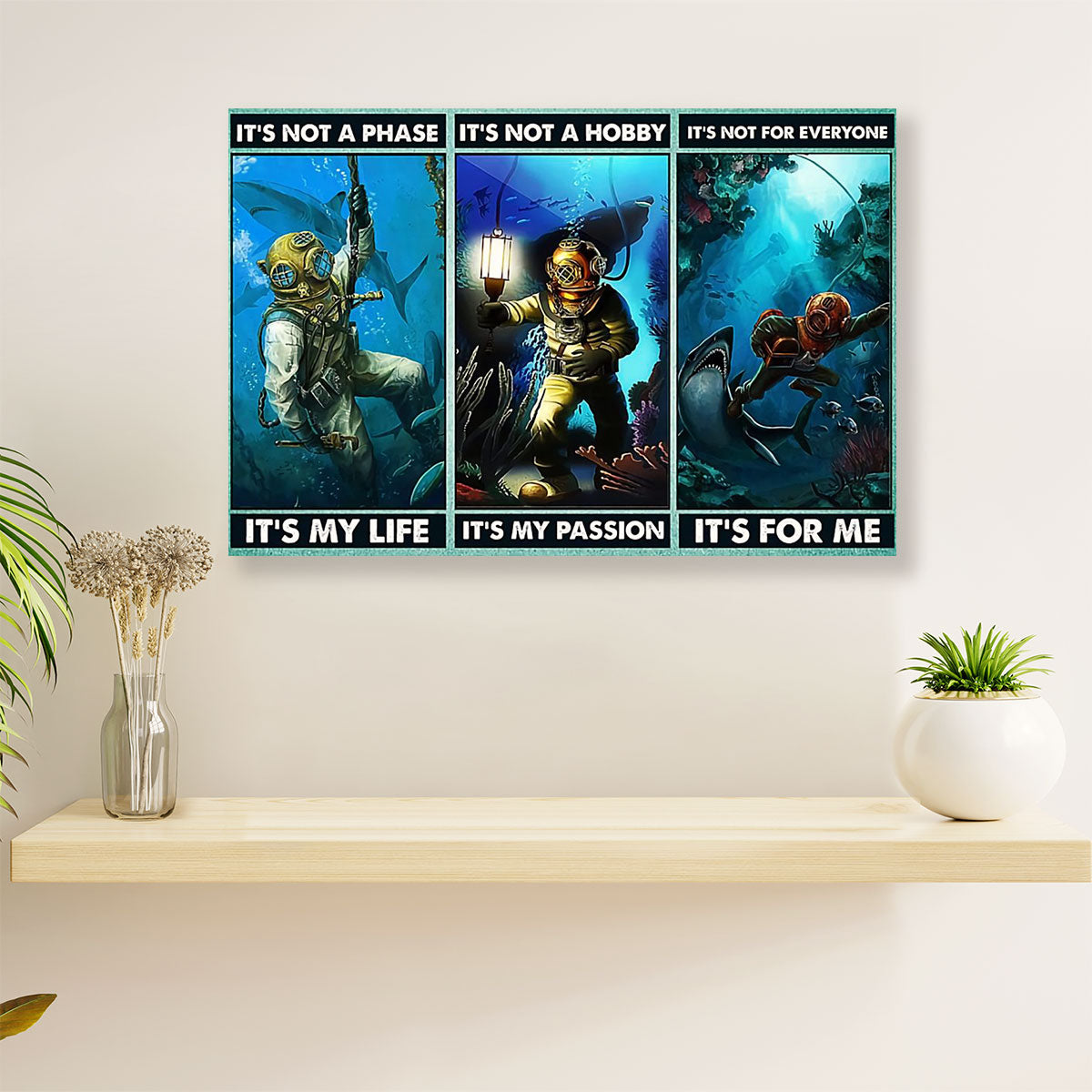 Scuba Diving Canvas Wall Art Prints | It's My Life | Home Décor Gift for Scuba Diver