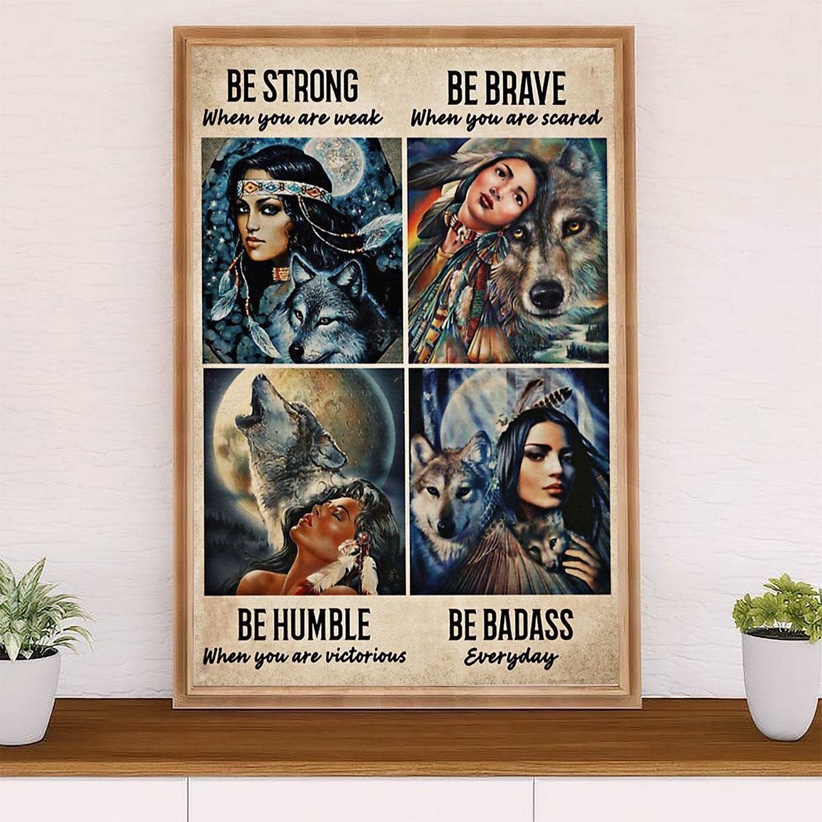 Native American Tribe Poster Prints | Be Badass | Wall Art Gift for American Indians