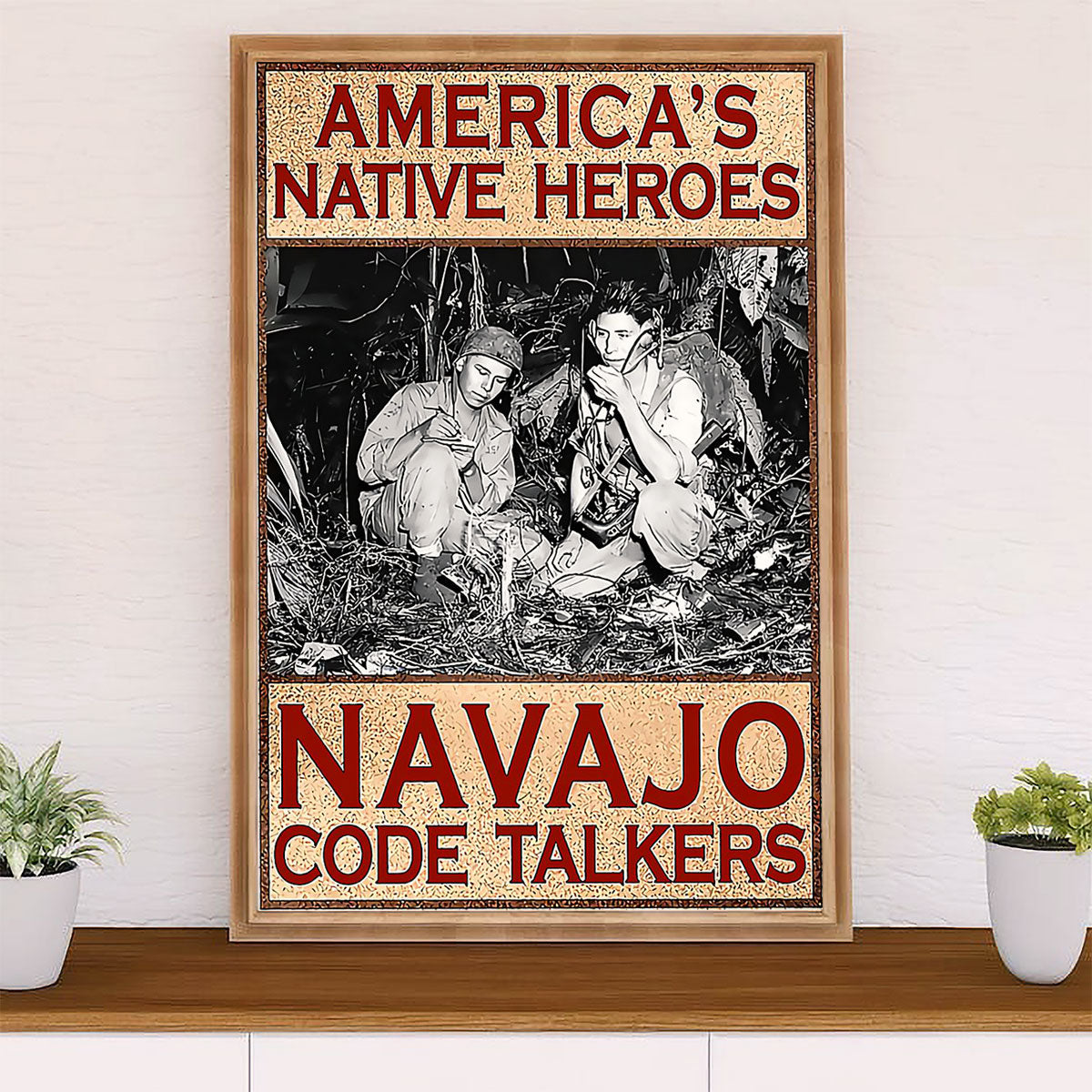 Native American Tribe Poster Prints | Navajo Code Talkers | Wall Art Gift for American Indians