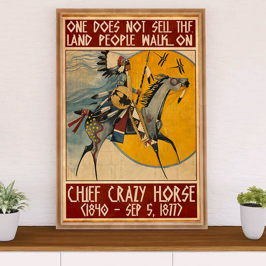 Native American Tribe Poster Prints | Chief Crazy Horse | Wall Art Gift for American Indians