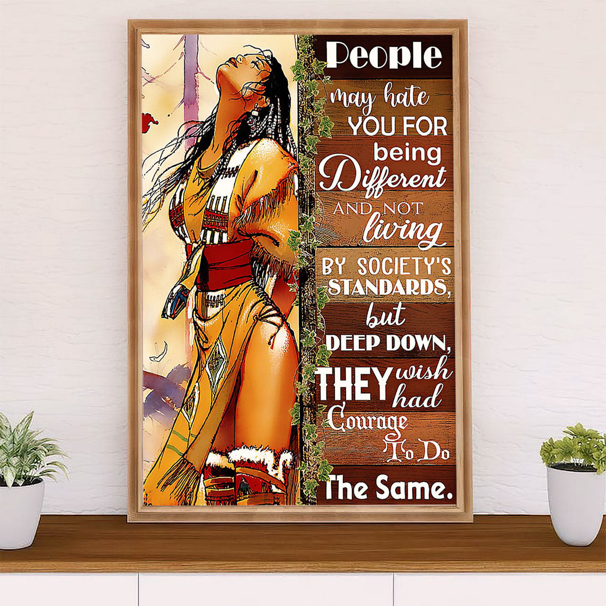 Native American Tribe Poster Prints | Native Woman | Wall Art Gift for American Indians