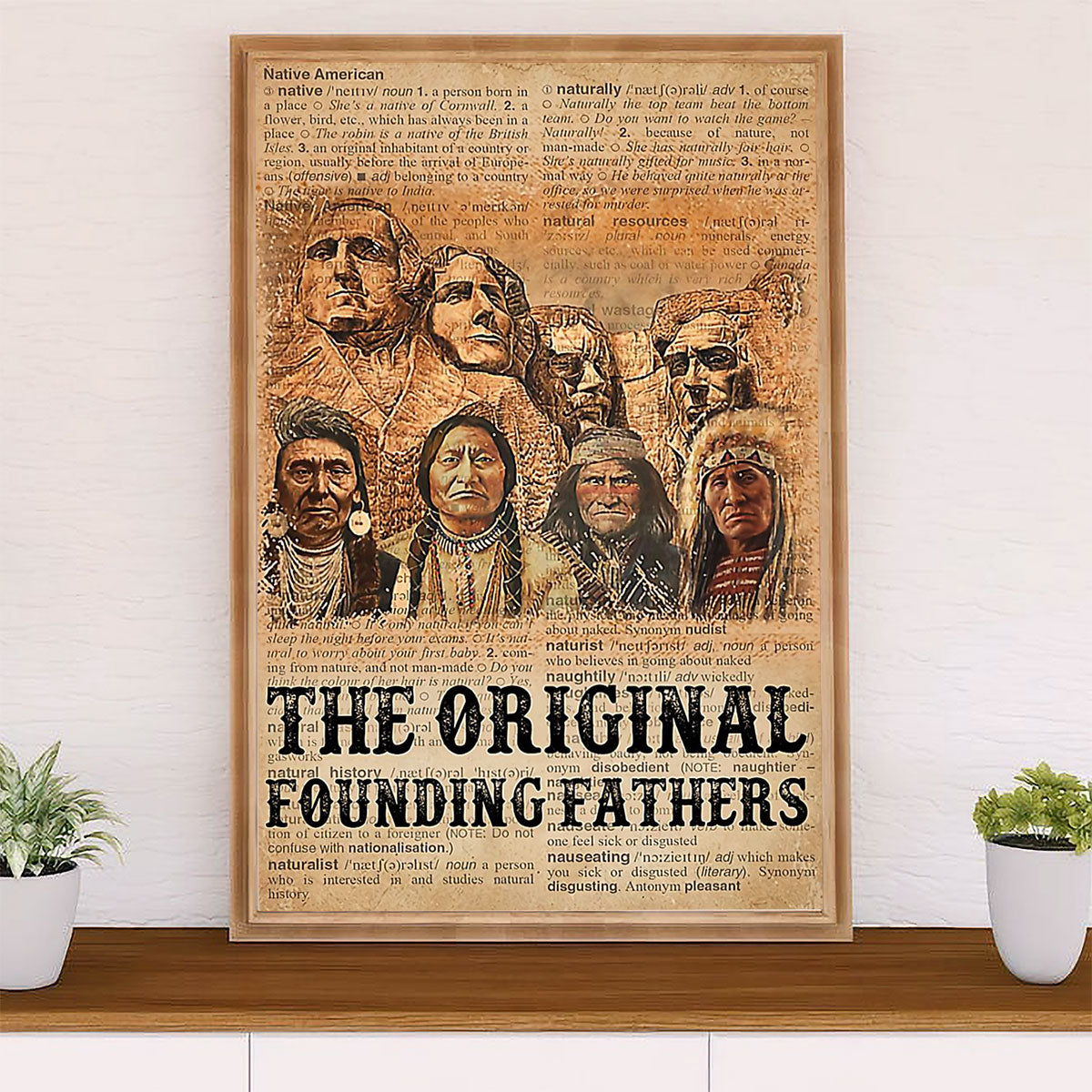 Native American Tribe Canvas Wall Art Prints | The Original Founding Fathers | Gift for American Indians