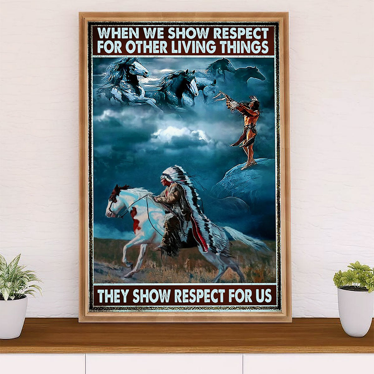 Native American Tribe Canvas Wall Art Prints | Show Respect For Us | Gift for American Indians