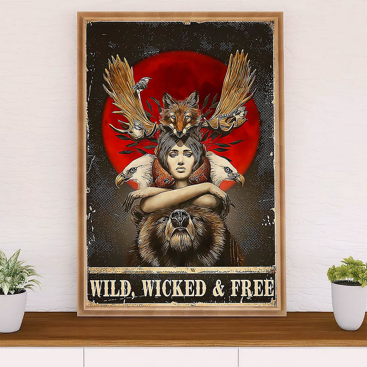 Native American Tribe Canvas Wall Art Prints | Wild Wicked & Free | Gift for American Indians
