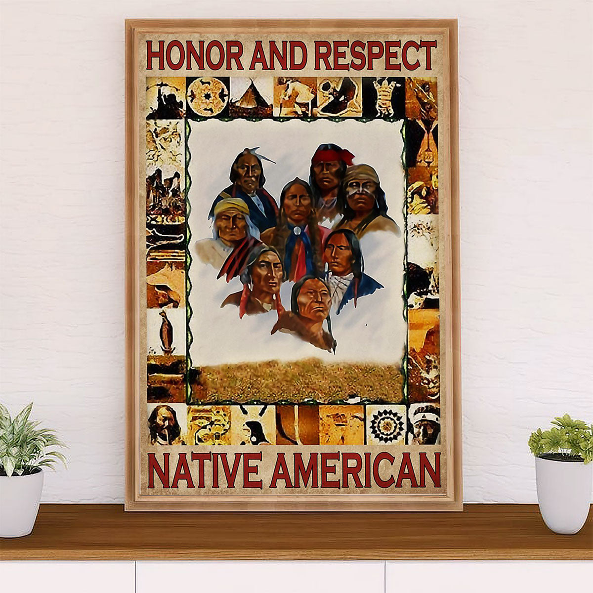 Native American Tribe Poster Prints | Honor & Respect | Wall Art Gift for American Indians
