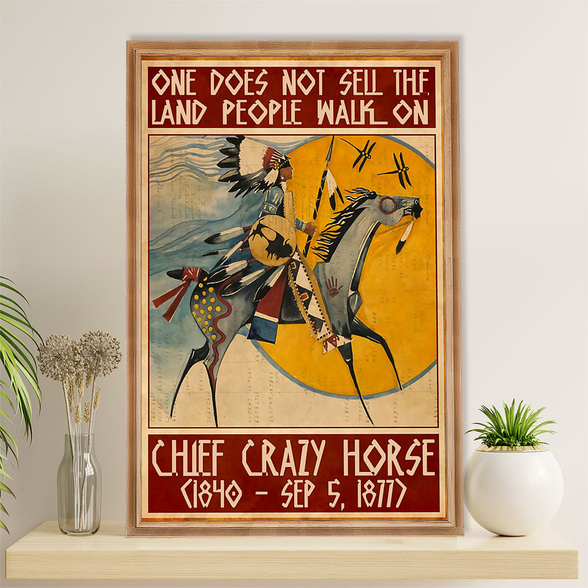 Native American Tribe Poster Prints | Chief Crazy Horse | Wall Art Gift for American Indians