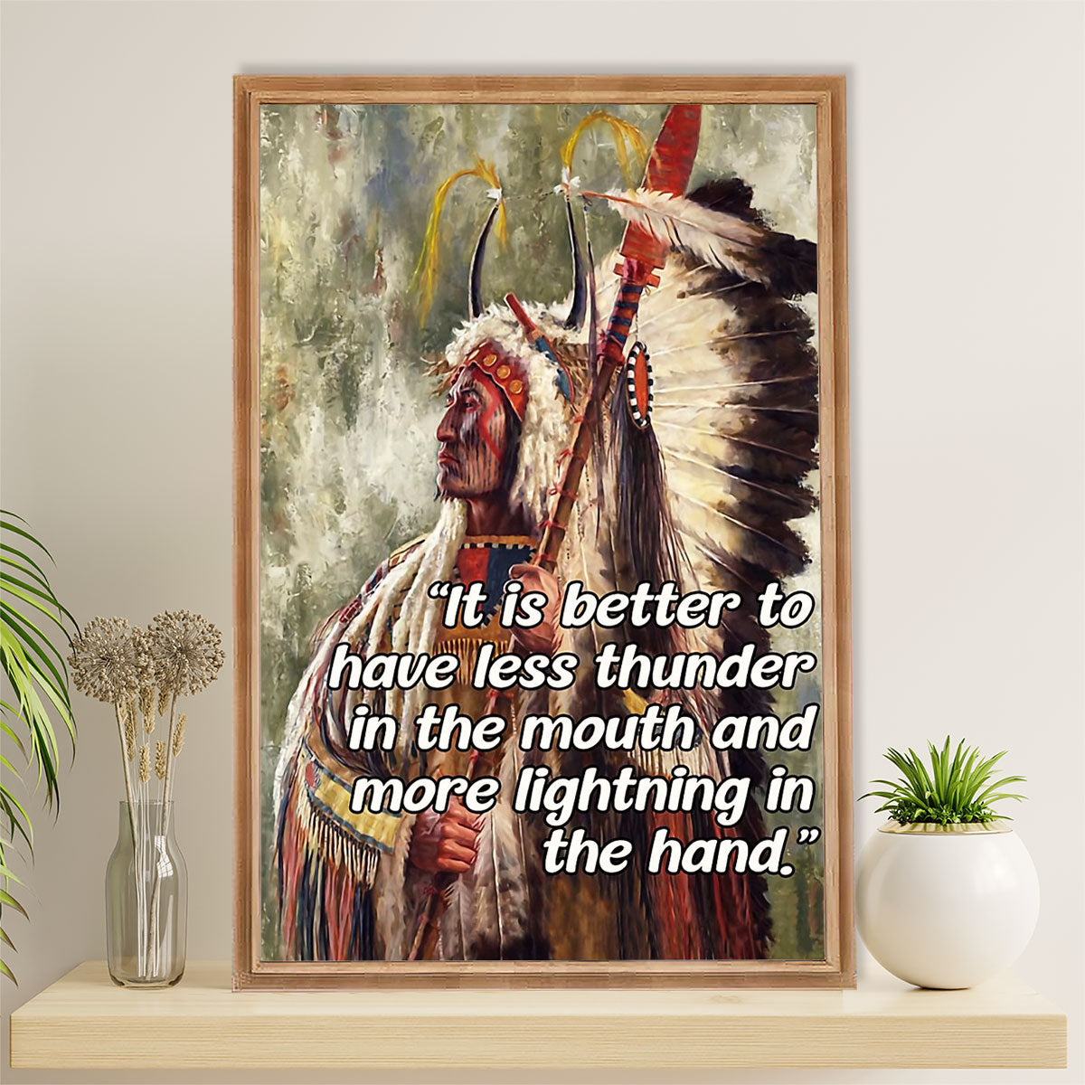 Native American Tribe Poster Prints | More Lightning In The Hand | Wall Art Gift for American Indians