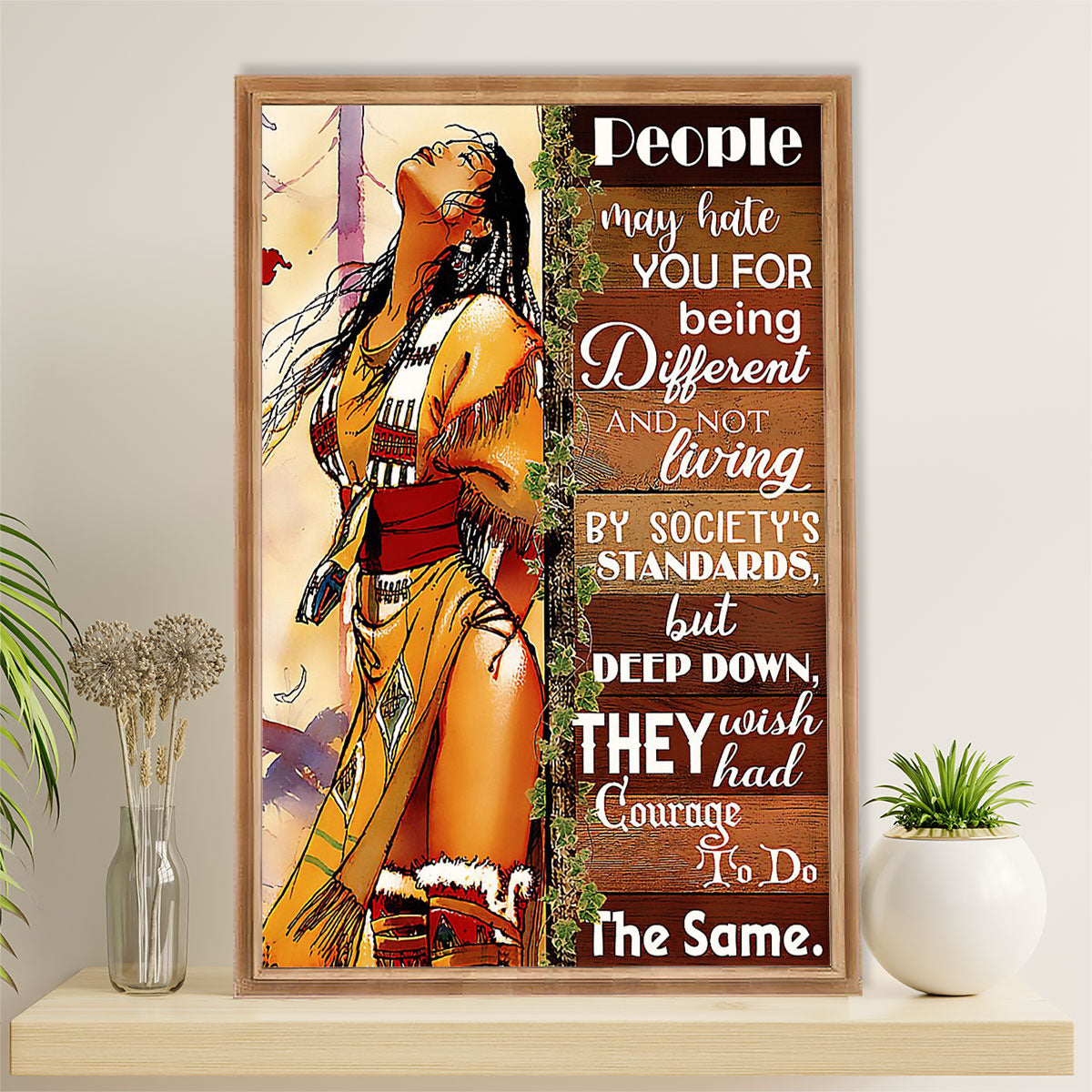 Native American Tribe Poster Prints | Native Woman | Wall Art Gift for American Indians