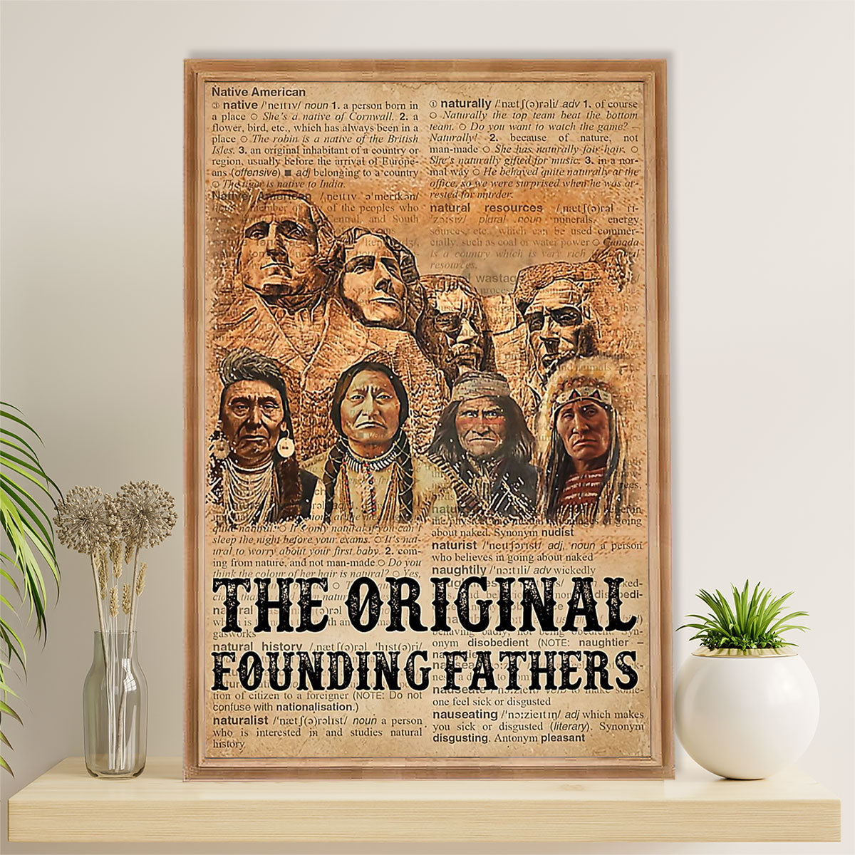 Native American Tribe Canvas Wall Art Prints | The Original Founding Fathers | Gift for American Indians