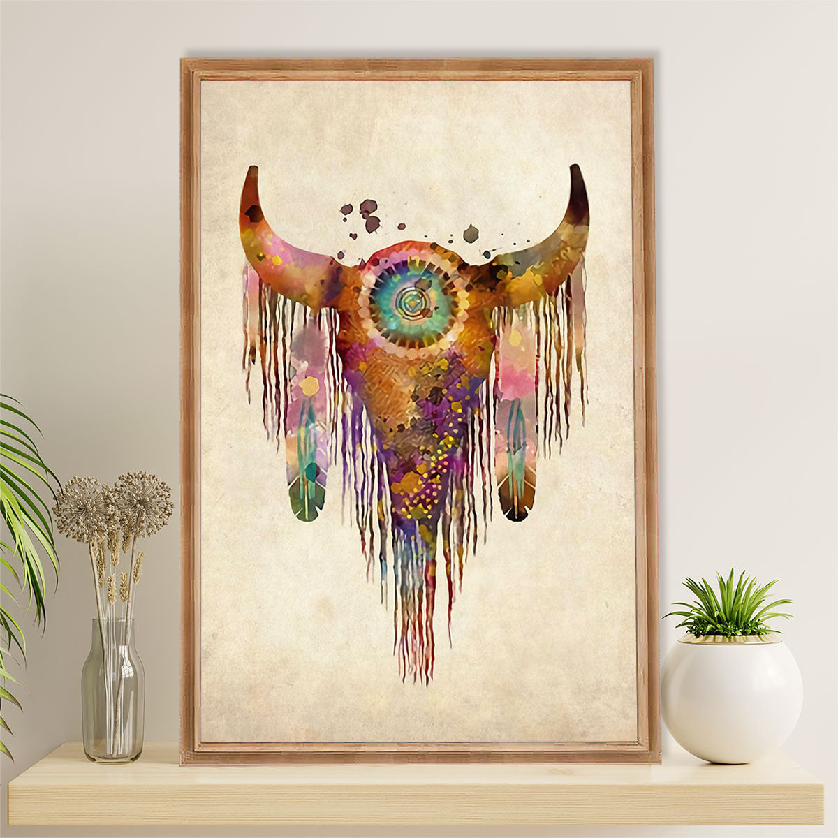 Native American Tribe Canvas Wall Art Prints | Native Buffalo | Gift for American Indians