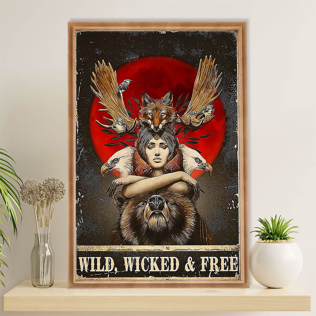 Native American Tribe Canvas Wall Art Prints | Wild Wicked & Free | Gift for American Indians