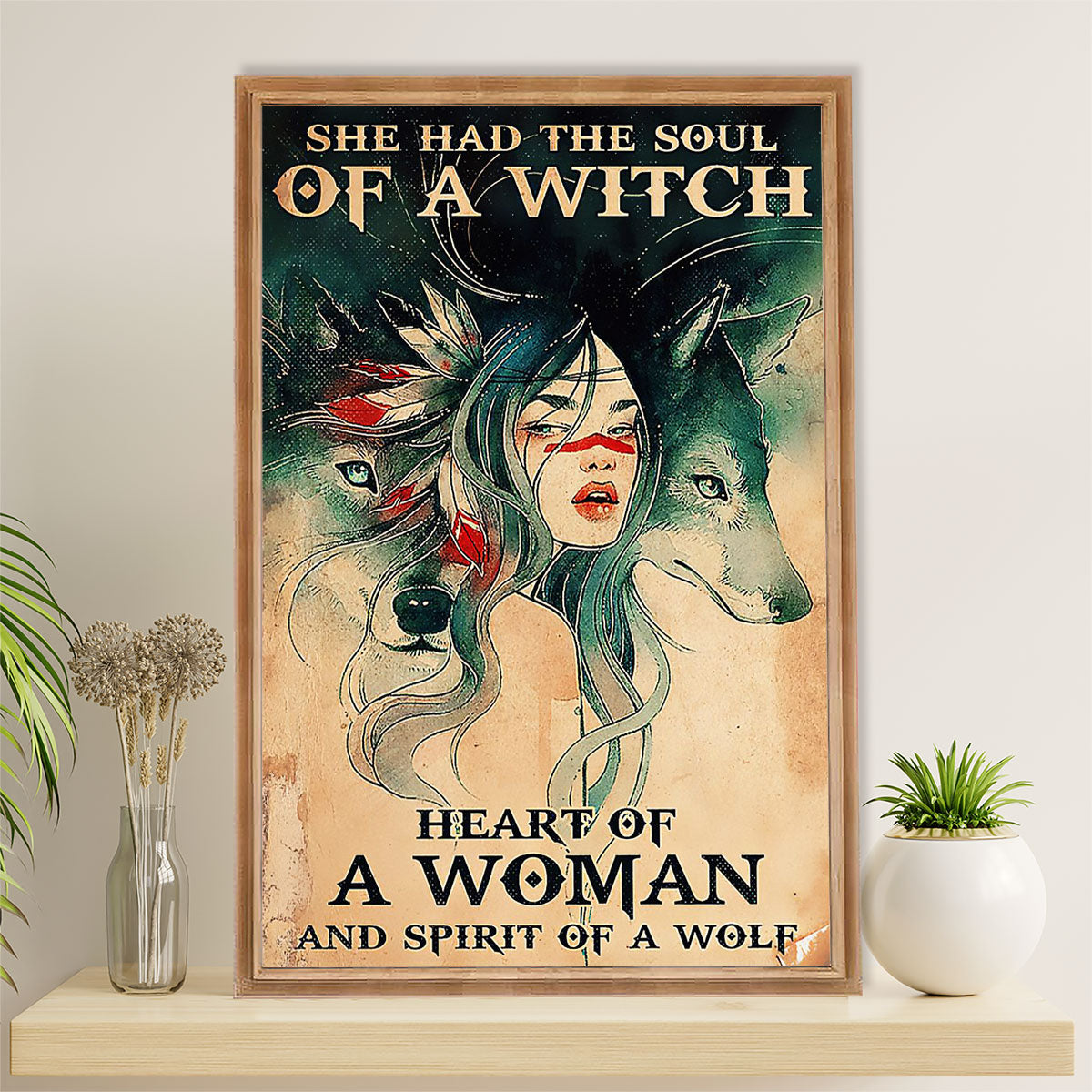 Native American Tribe Canvas Wall Art Prints | Soul Of A Witch | Gift for American Indians