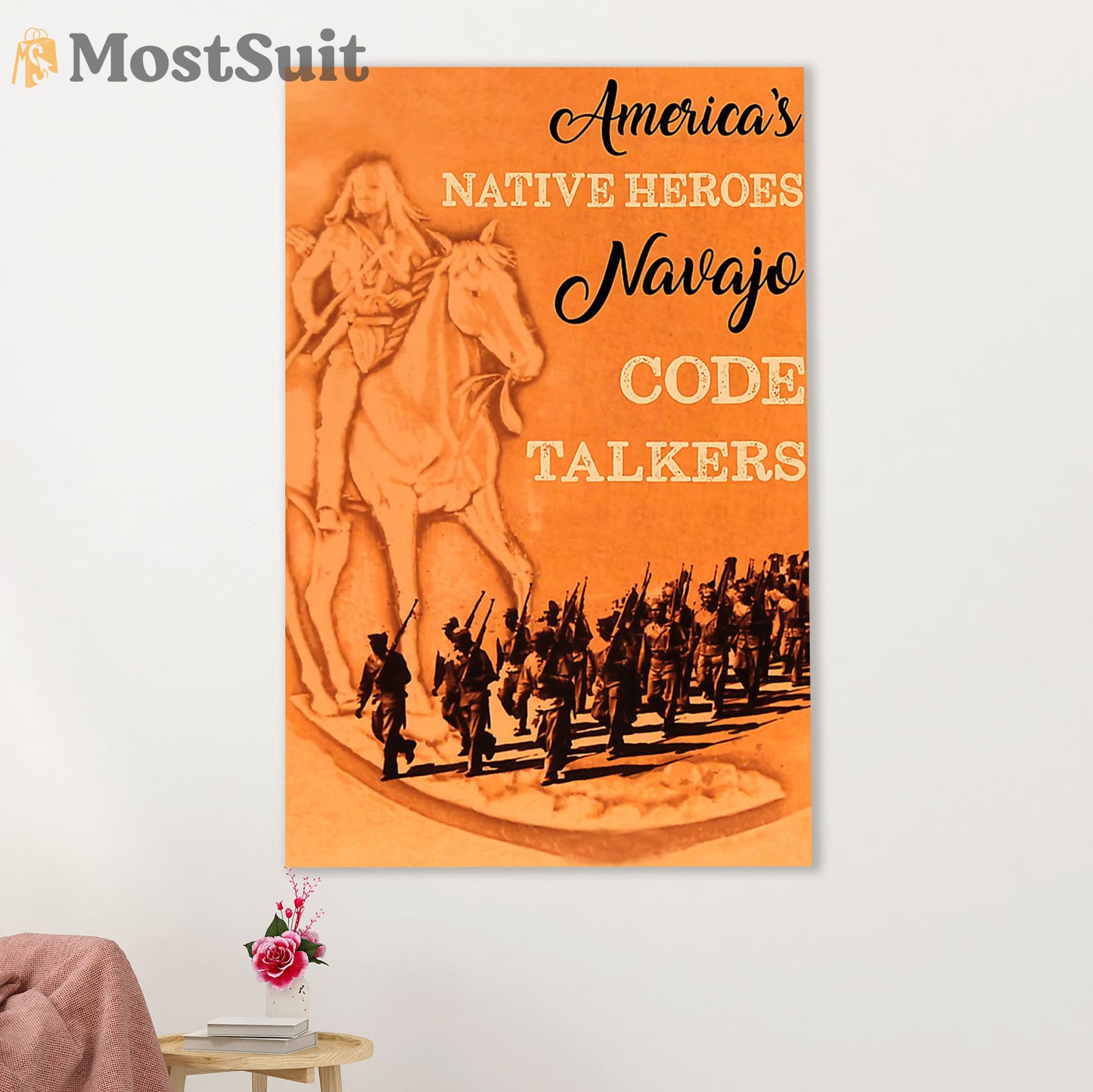 Native American Tribe Poster Prints | Native Heroes Navajo | Wall Art Gift for American Indians