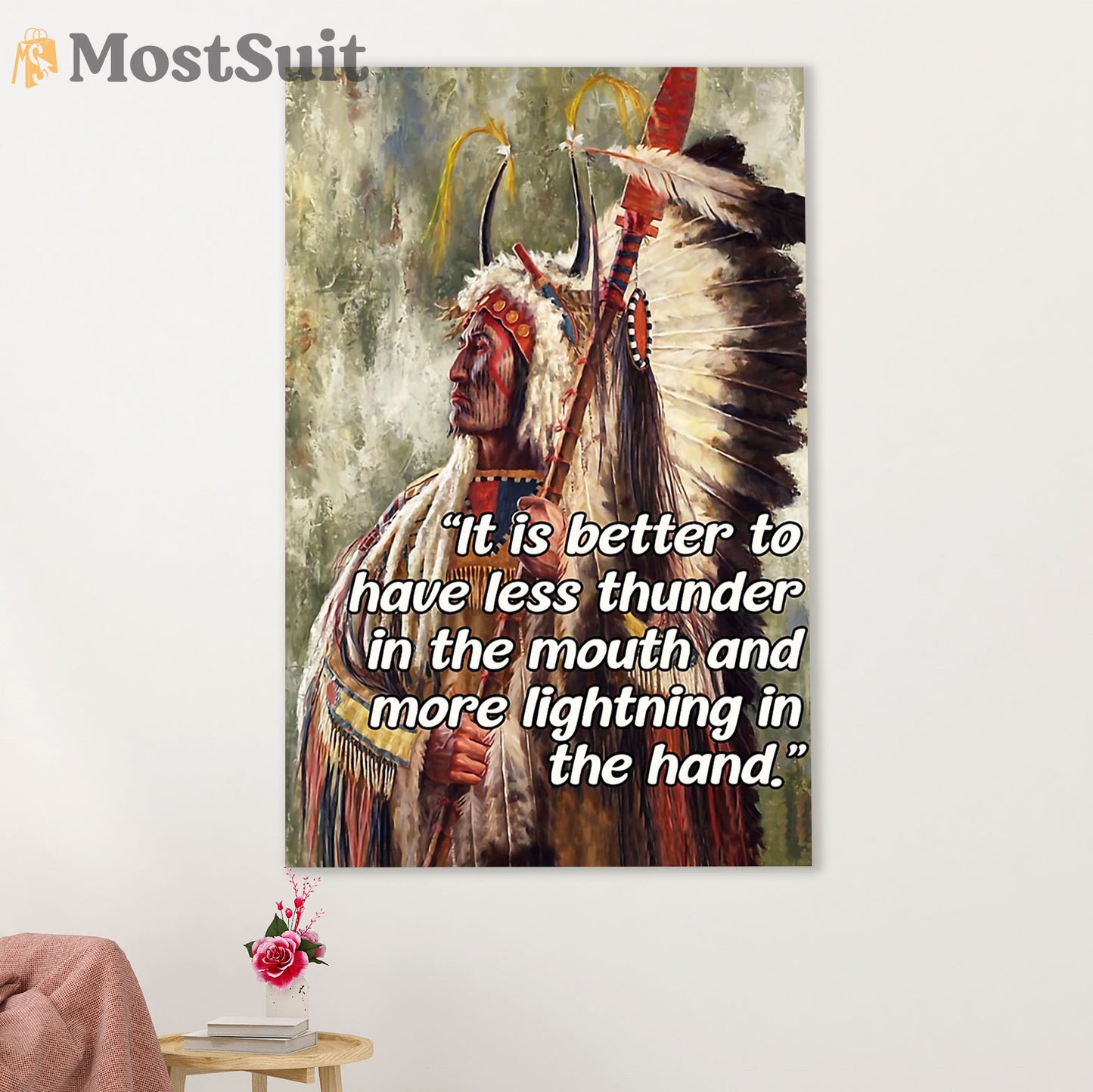 Native American Tribe Poster Prints | More Lightning In The Hand | Wall Art Gift for American Indians