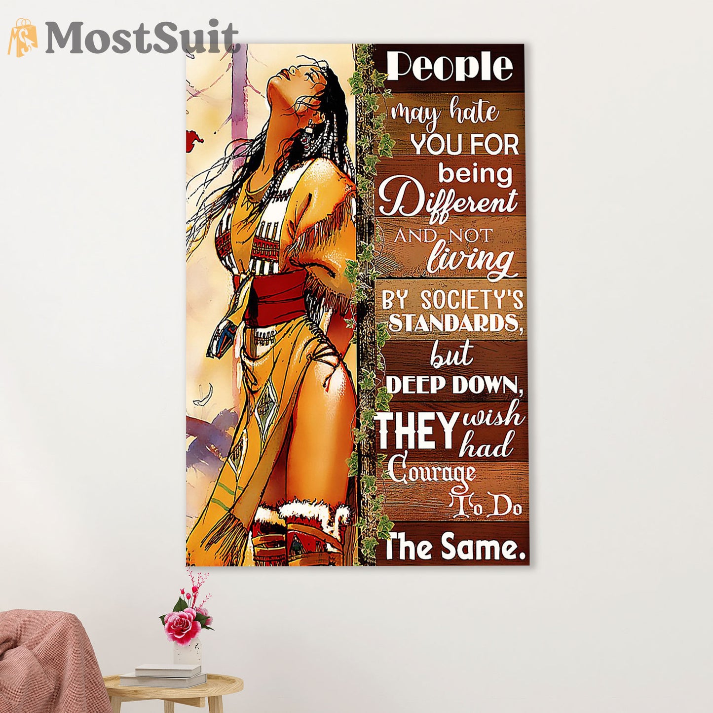 Native American Tribe Poster Prints | Native Woman | Wall Art Gift for American Indians