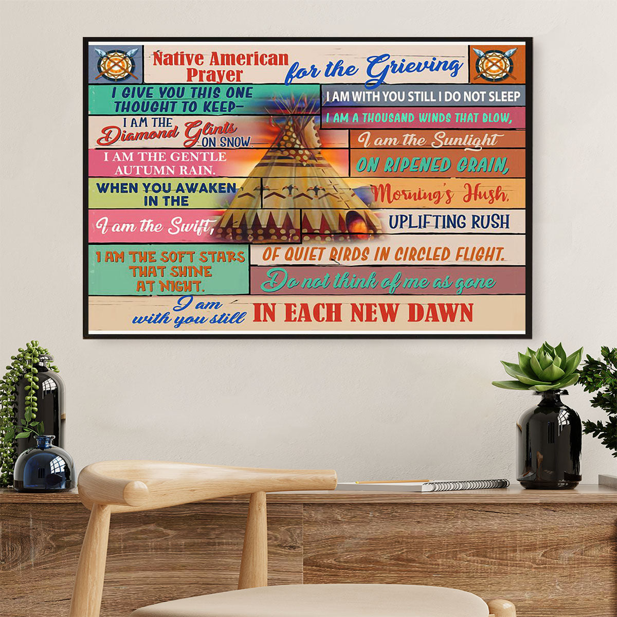 Native American Tribe Canvas Wall Art Prints | In Each New Dawn |Gift for American Indians
