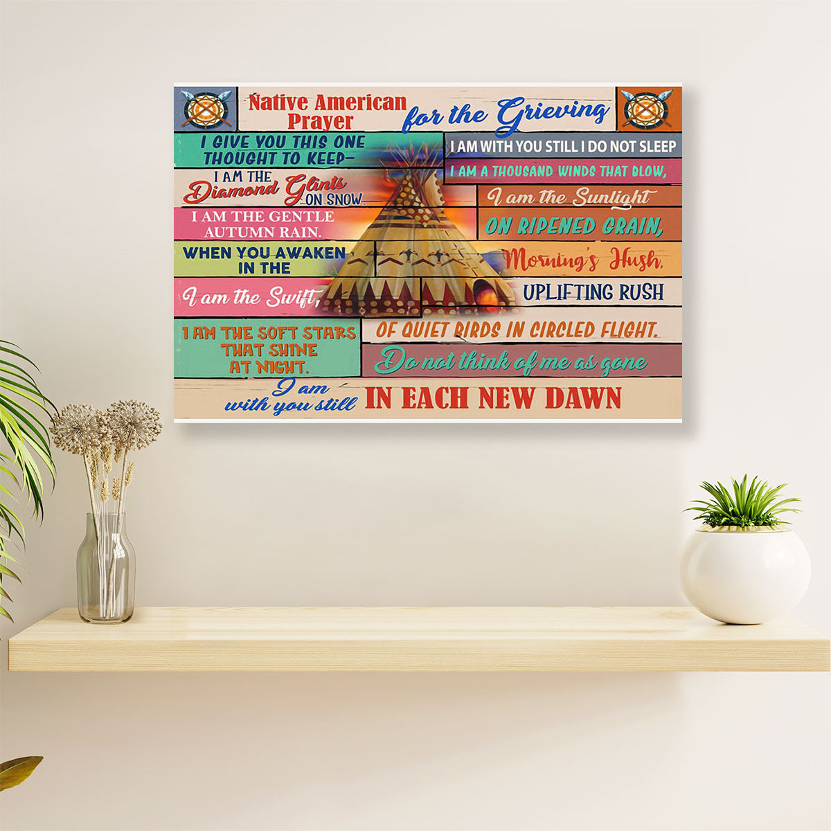 Native American Tribe Canvas Wall Art Prints | In Each New Dawn |Gift for American Indians