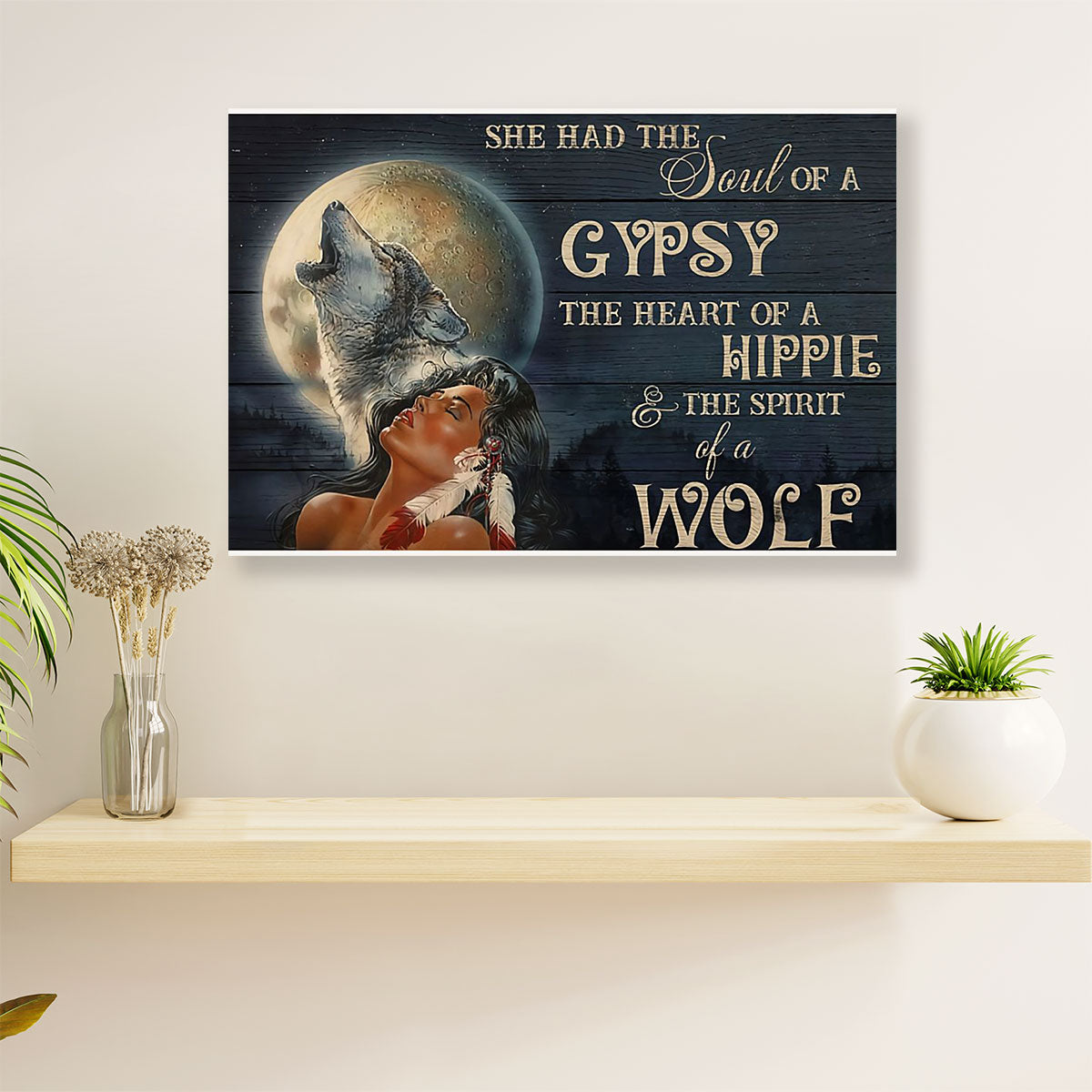 Native American Tribe Poster Prints | Native Girl Sould Of Gypsy | Wall Art Gift for American Indians