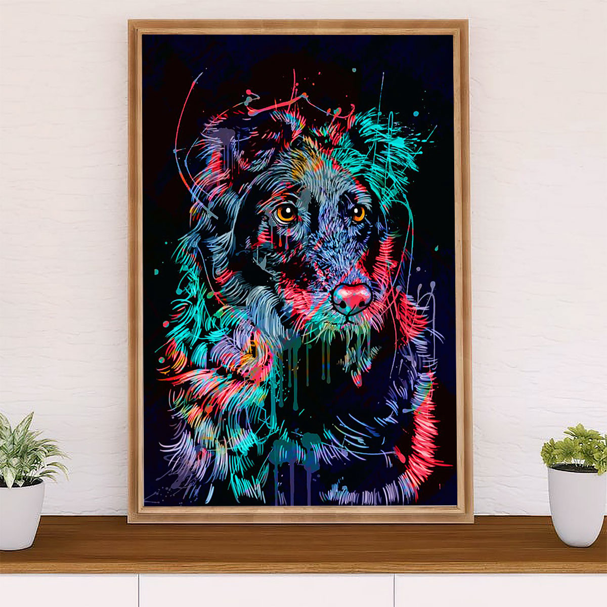 Cute Border Collie Dog Poster Prints | Digital Color Painting | Wall Art Gift for Puppies Merle Collie Lover