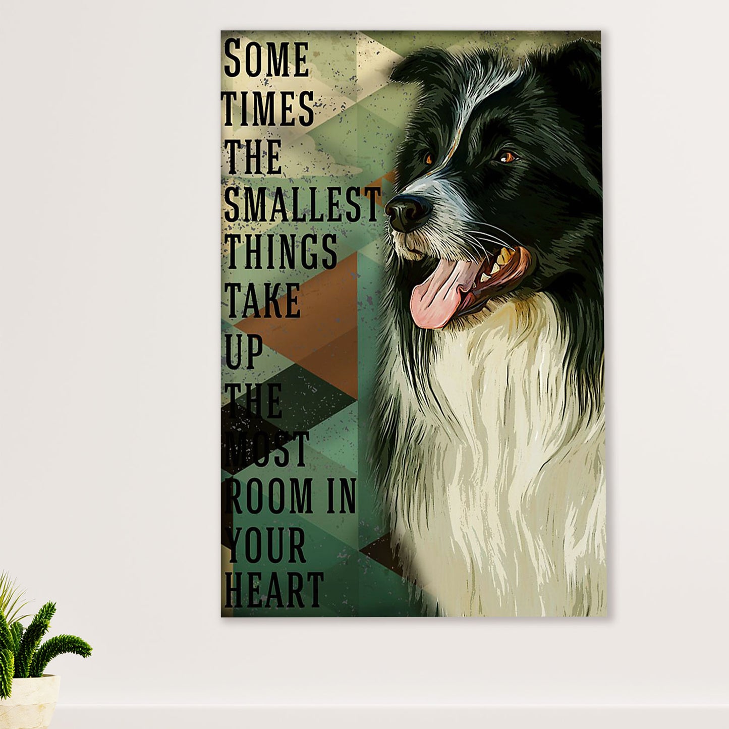 Cute Border Collie Dog Canvas Wall Art Prints | Room In Your Heart | Gift for Merle Collie Lover