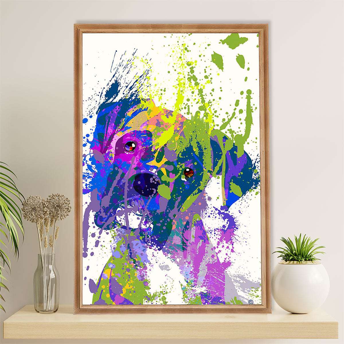 Funny Cute Boxer Poster | Watercolor Boxer | Wall Art Gift for Brindle Boxador Puppies Lover
