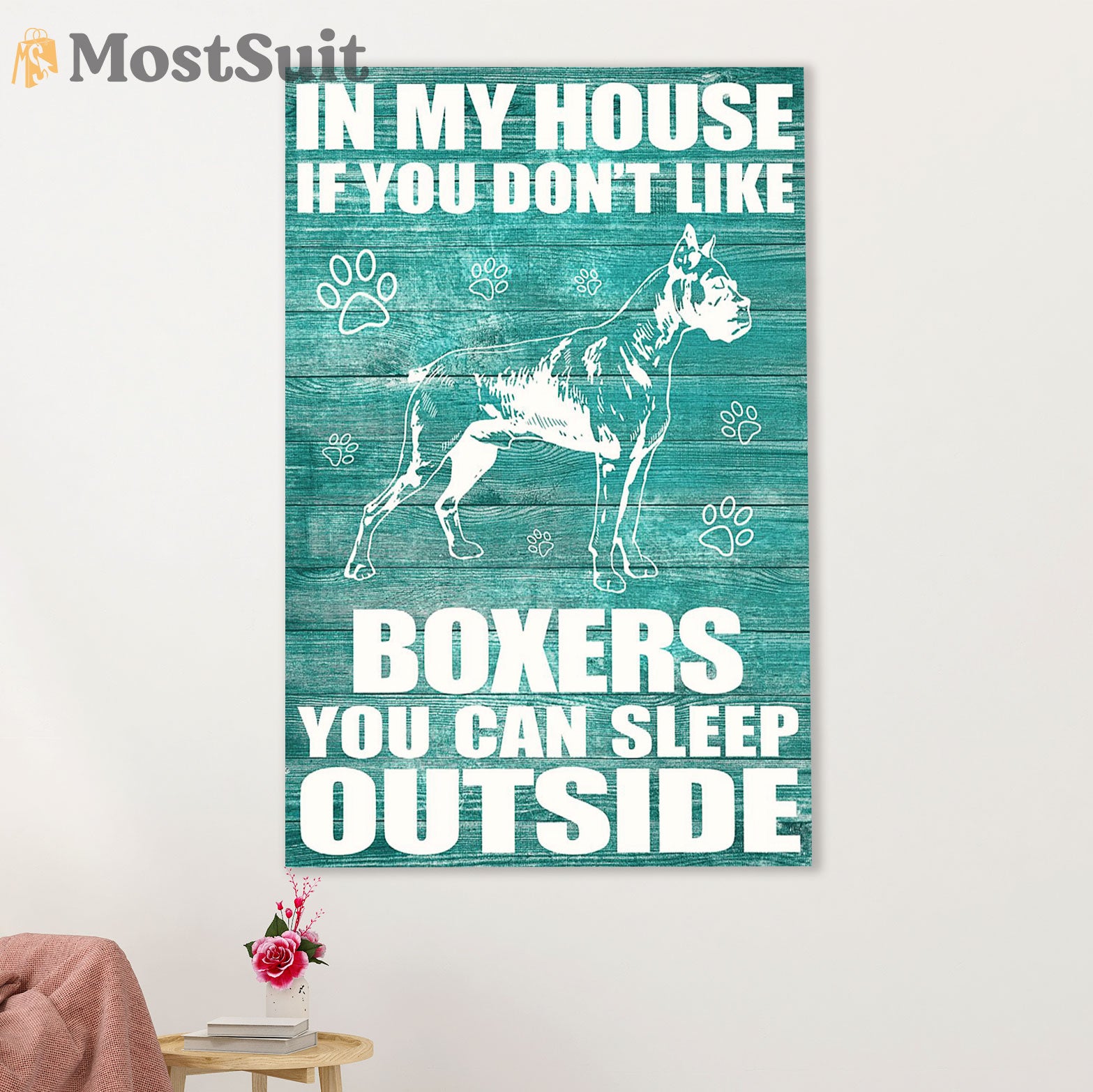 Funny Cute Boxer Canvas Wall Art Prints | If You Don't Like My Boxers | Gift for Brindle Boxador Dog Lover