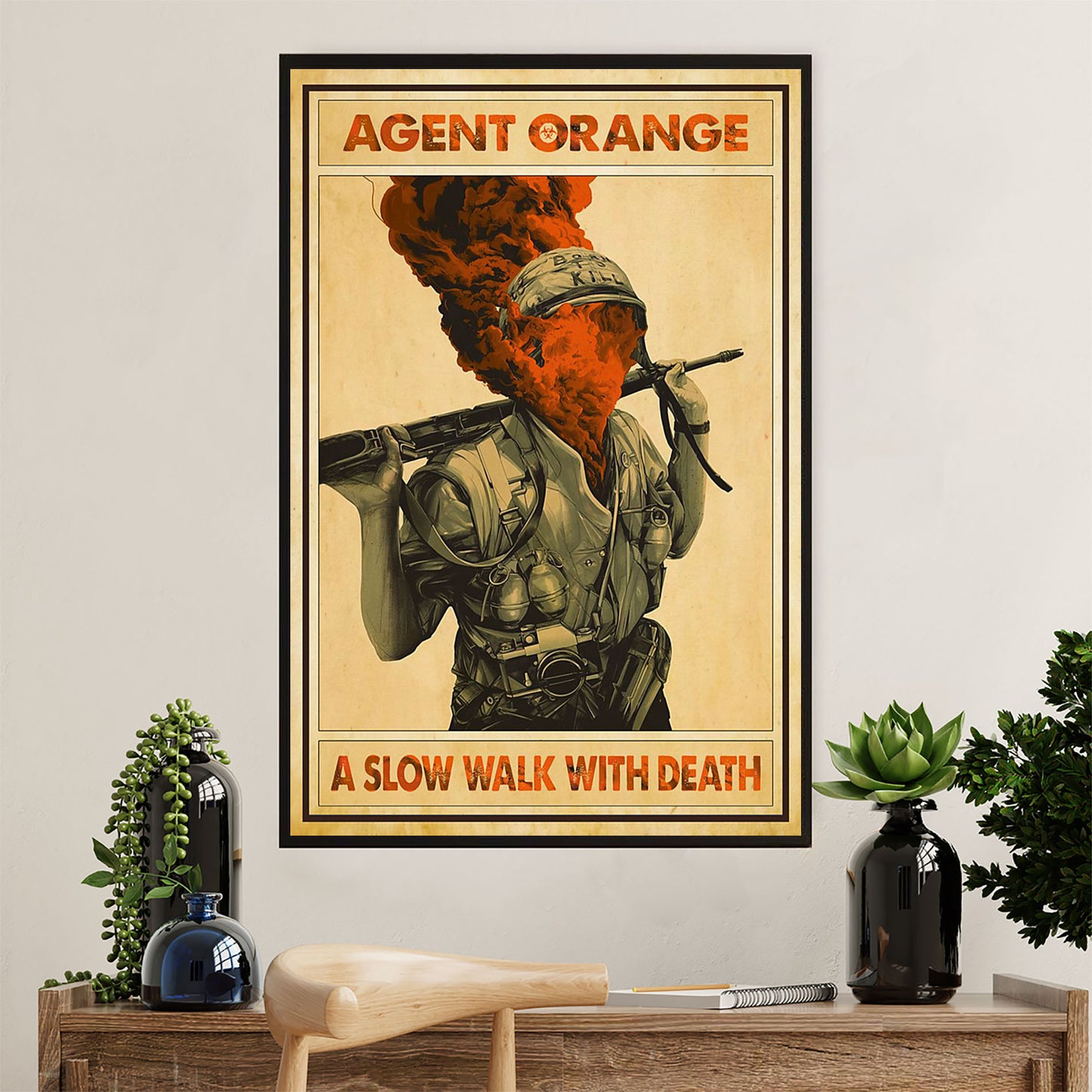 US Army Military Poster Wall Art | Agent Orange | American Independence Day Gift for Soldiers