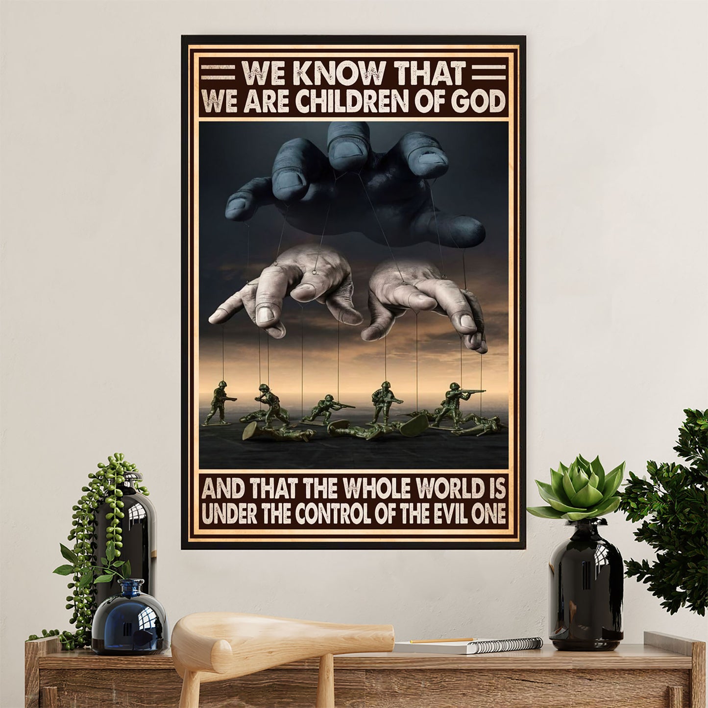 US Army Military Canvas Wall Art | Children Of God | American Independence Day Gift for Soldiers