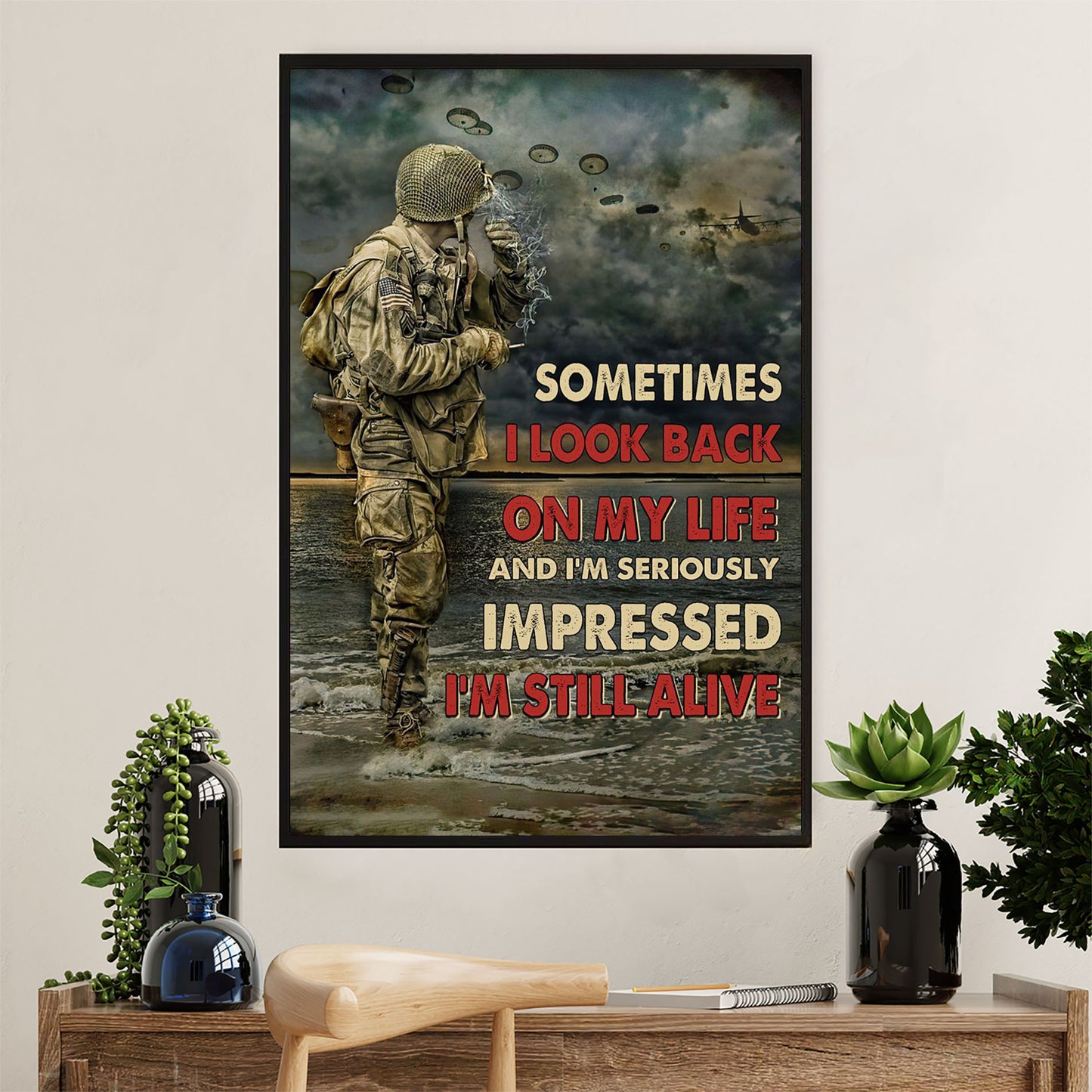 US Army Military Canvas Wall Art | Still Alive | American Independence Day Gift for Soldiers