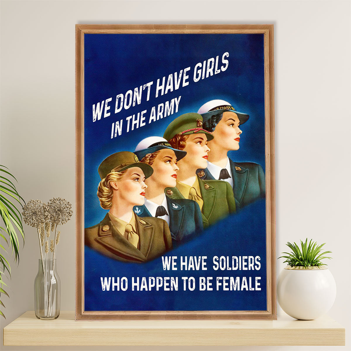 US Army Military Canvas Wall Art | Female Soldiers | American Independence Day Gift for Soldiers