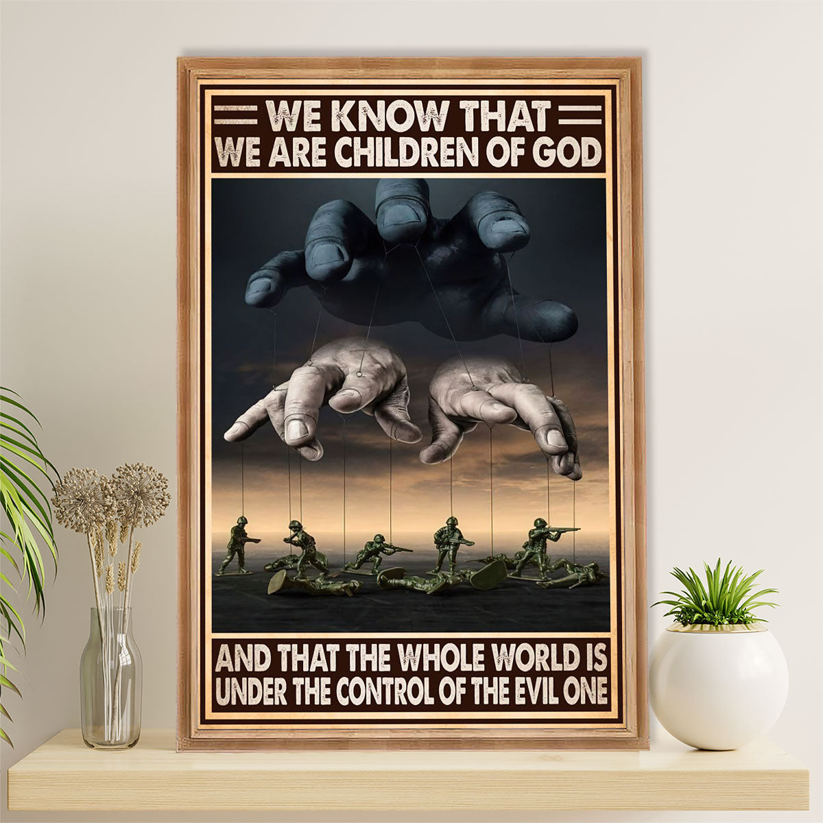 US Army Military Canvas Wall Art | Children Of God | American Independence Day Gift for Soldiers