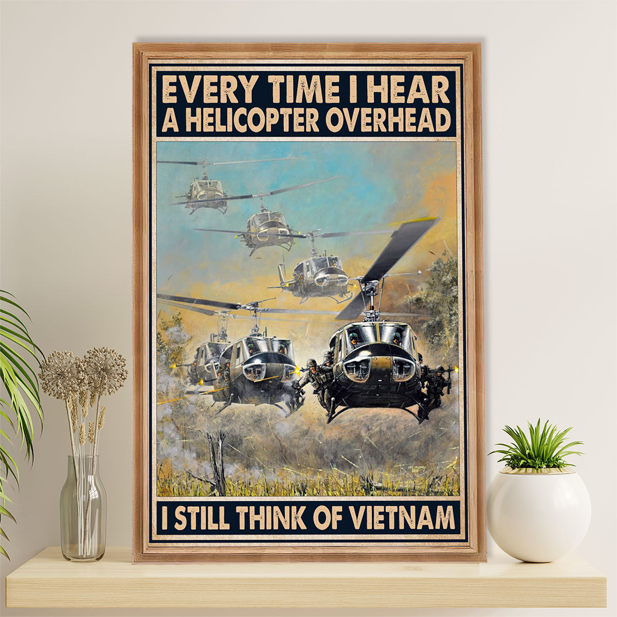 US Army Military Poster Wall Art | Vietnam War Veteran | American Independence Day Gift for Soldiers