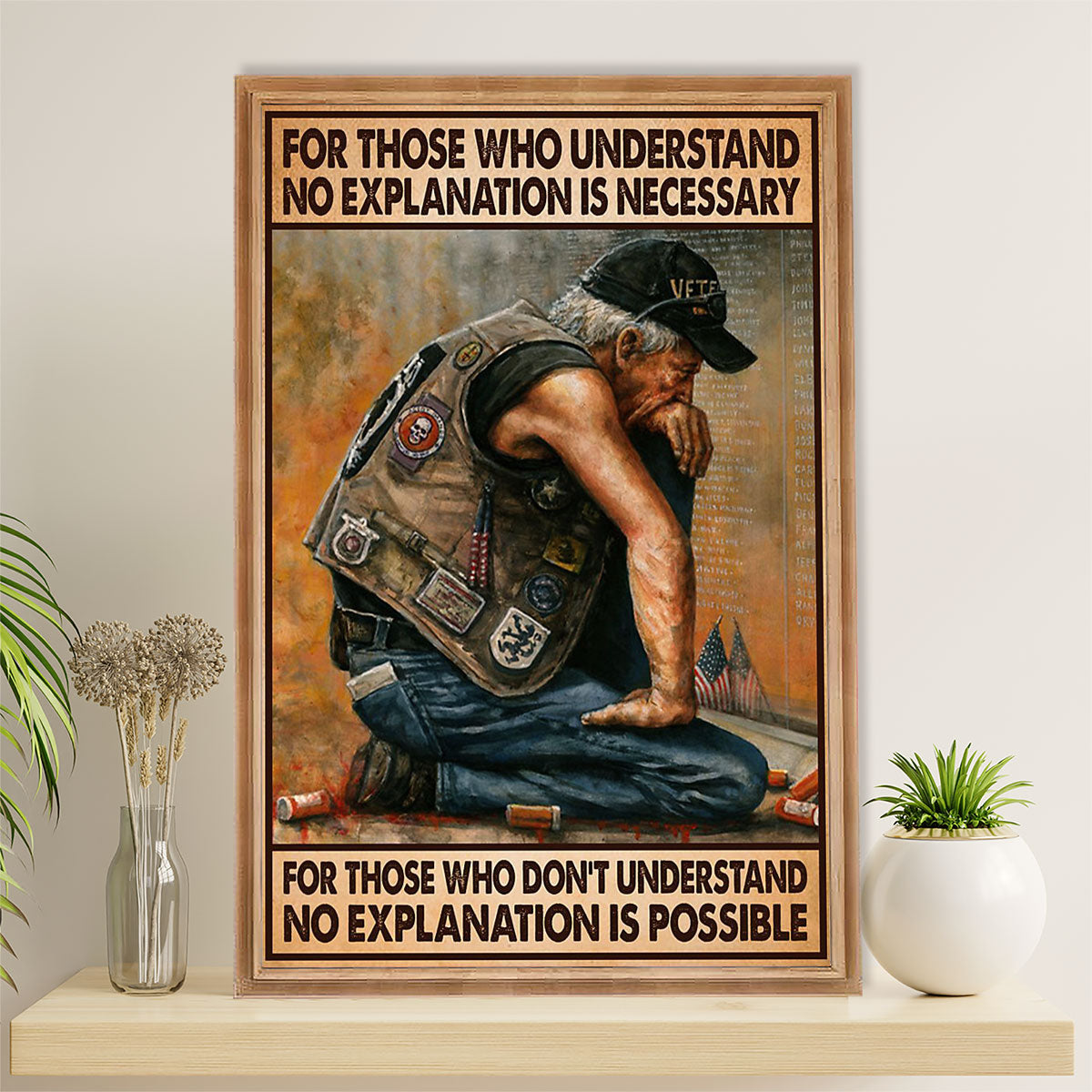 US Army Military Poster Wall Art | Veteran No Explanation Is Possible | American Independence Day Gift for Soldiers