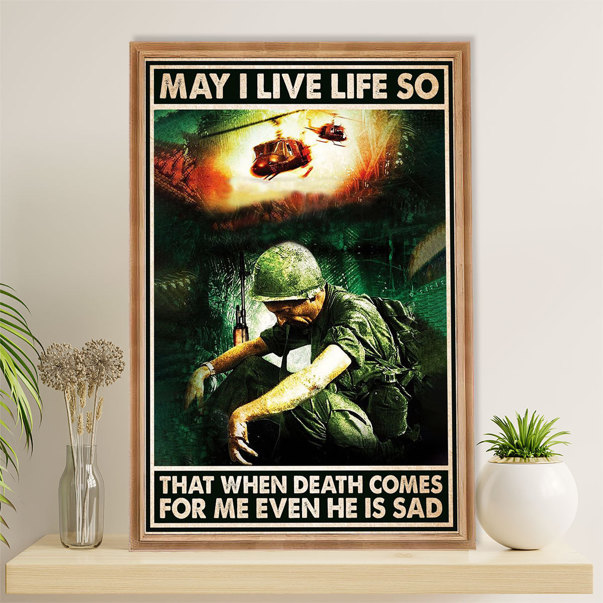 US Army Military Canvas Wall Art | When Death Comes | American Independence Day Gift for Soldiers