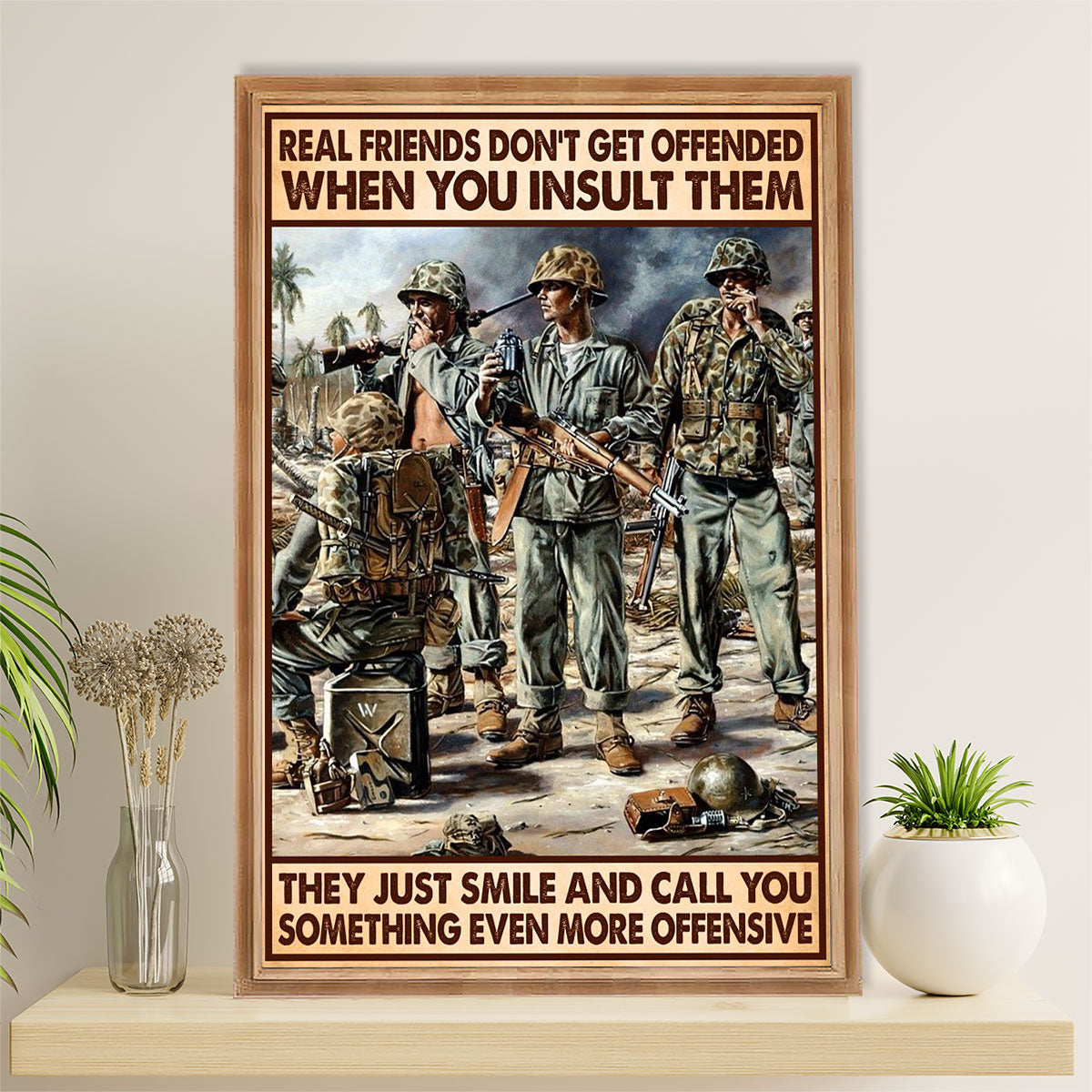 US Army Military Canvas Wall Art | When You Insult Them | American Independence Day Gift for Soldiers