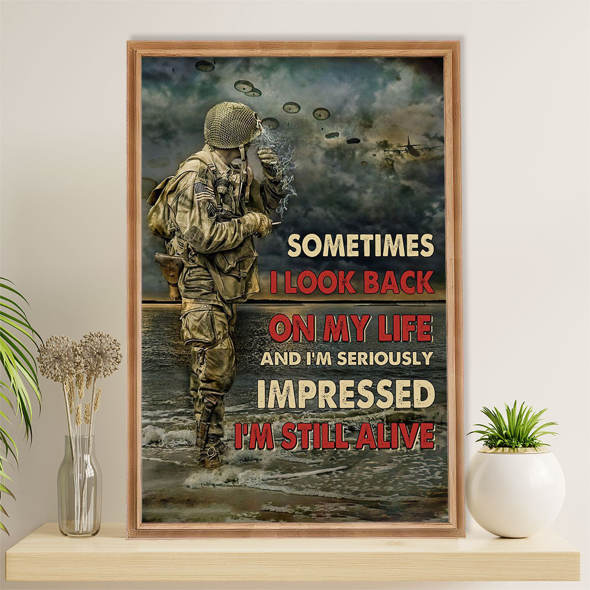 US Army Military Canvas Wall Art | Still Alive | American Independence Day Gift for Soldiers
