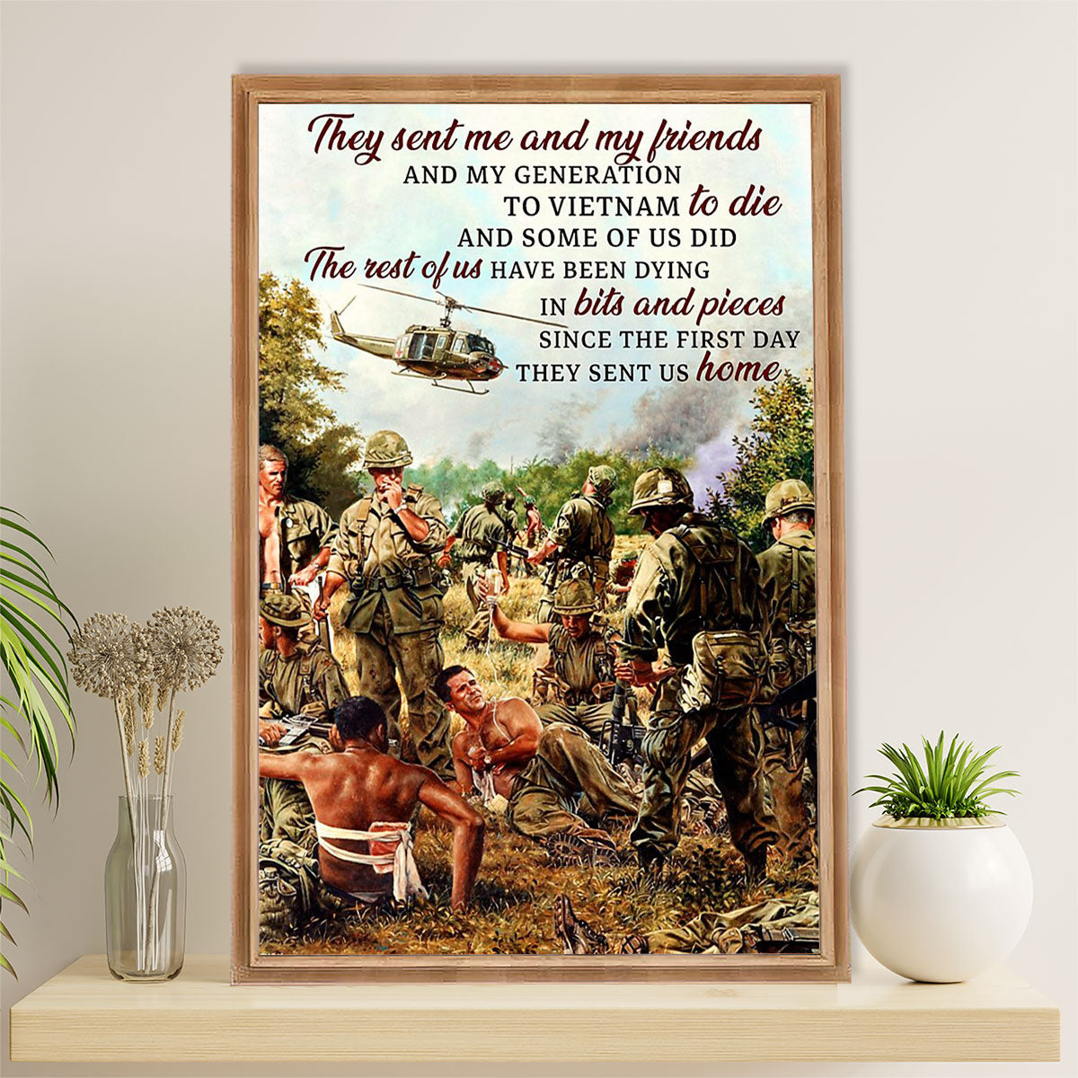 US Army Military Canvas Wall Art | Sent Us Home | American Independence Day Gift for Soldiers