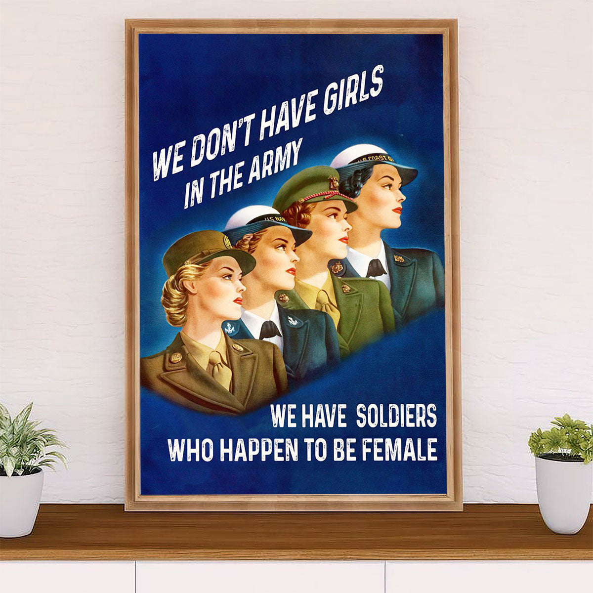 US Army Military Canvas Wall Art | Female Soldiers | American Independence Day Gift for Soldiers