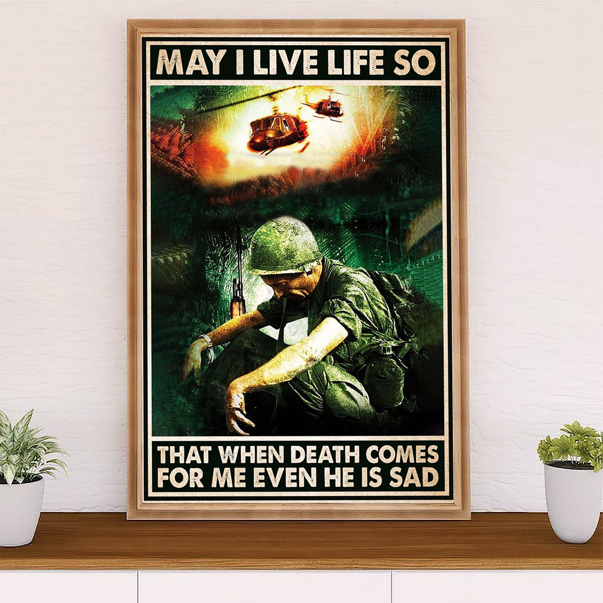US Army Military Canvas Wall Art | When Death Comes | American Independence Day Gift for Soldiers