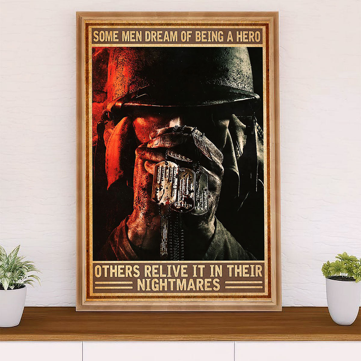 US Army Military Poster Wall Art | Men Dream Of Being A Hero | American Independence Day Gift for Soldiers