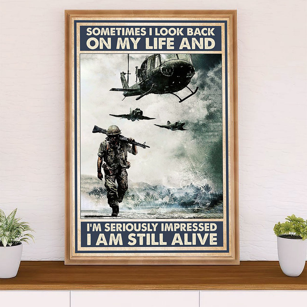US Army Military Canvas Wall Art | Still Alive | American Independence Day Gift for Soldiers