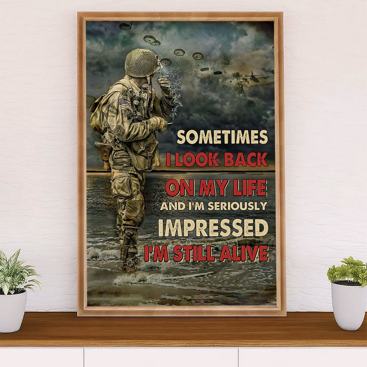 US Army Military Canvas Wall Art | Still Alive | American Independence Day Gift for Soldiers