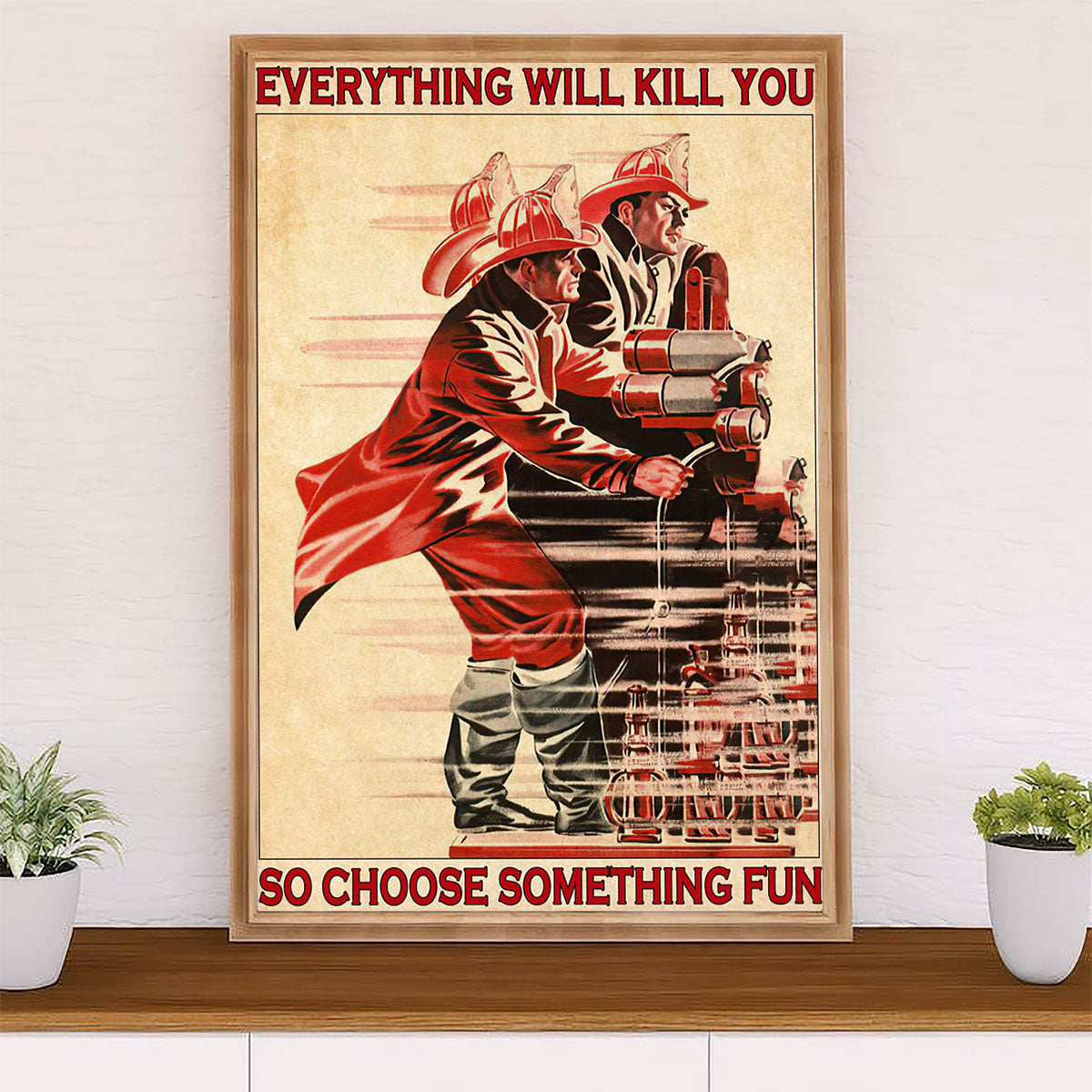 Firefighter Pride Canvas Wall Art Prints | Choose Something Fun | American Independence Day Gift for Fireman